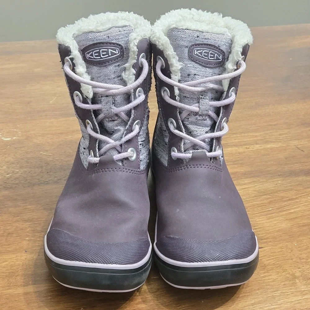KEEN Youth Girls Kids Elsa‎ Winter Insulated Waterproof Snow Purple Boots Sz 2